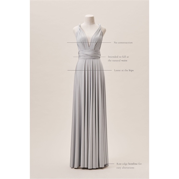 Anthropologie x BHLDN twobirds Ginger Convertible Maxi Dress Fog - Picture 6 of 9